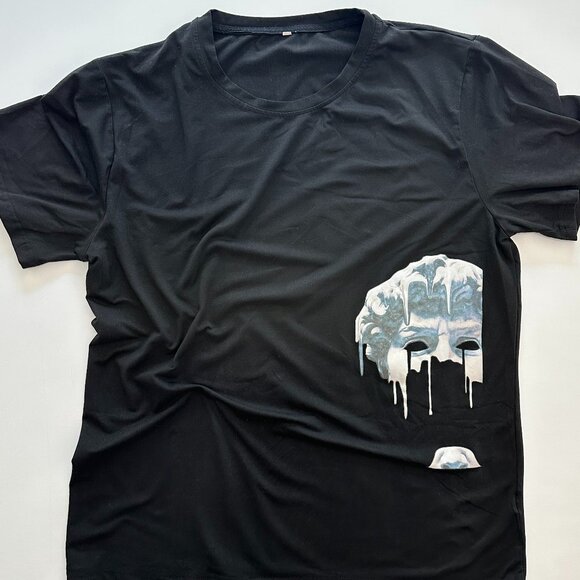 Julius Caesar Melting Greek God Graphic Black T-shirt Large Streetwear Vintage - Picture 1 of 6